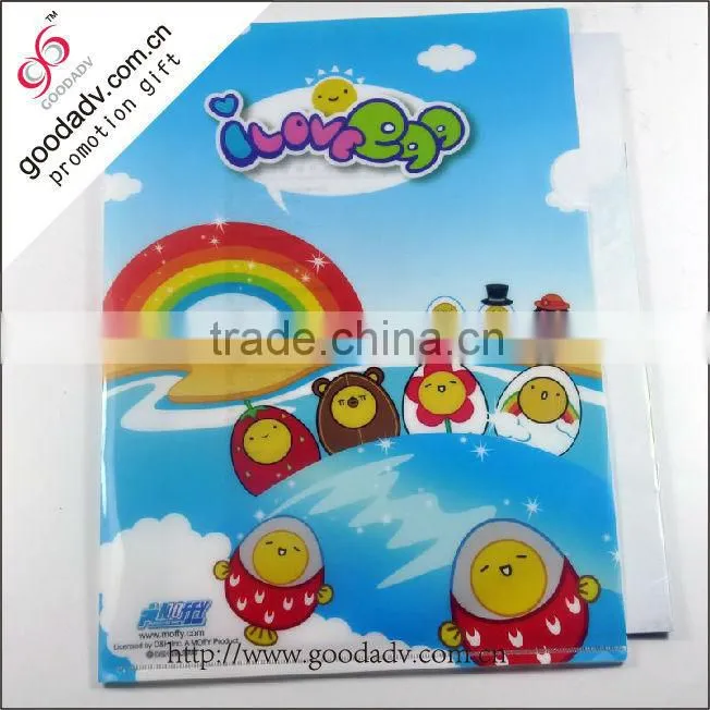 High quality customized printing L-shape plastic file folder
