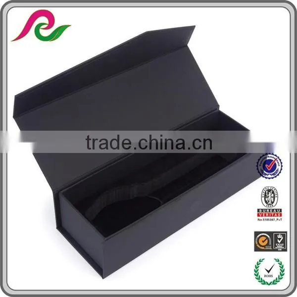 Custom black cardboard paper box with EVA magnet for wine packing