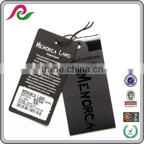 Printed Clothing Label , Paper Hangtag Printing Service China Factory
