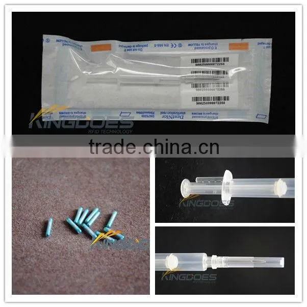 1.4x8mm Pet Tag with Syringe for animal tracking