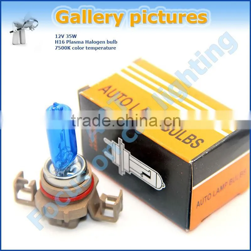 Sales promotion plasma halogen bulbs 12V 35W H16 7500K xenon white plasma halogen bulbs