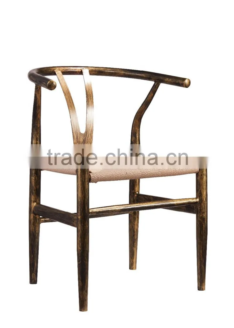 Antique Y-Shape Restaurant Furniture Solid Wood Arm Chair