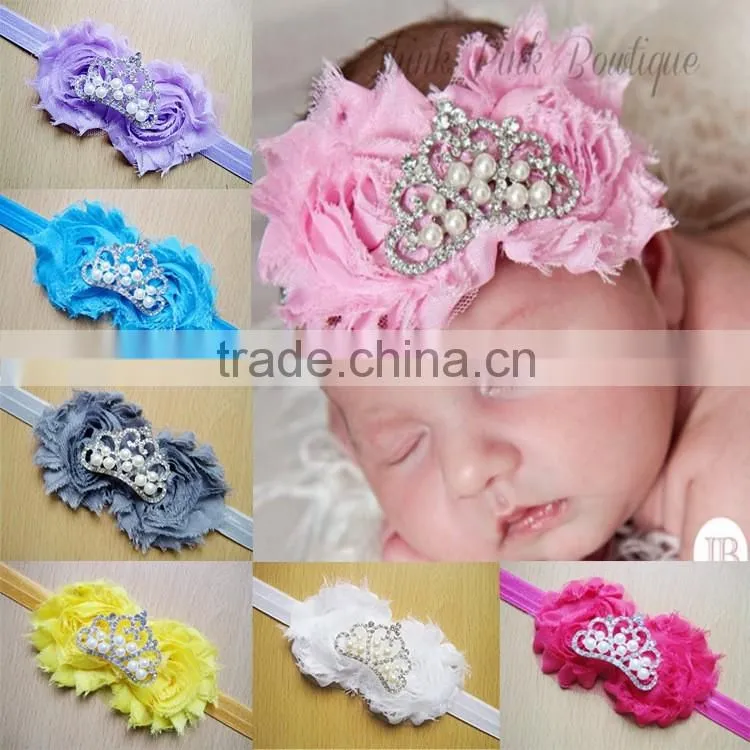 children pearls korean lily flower baby headband
