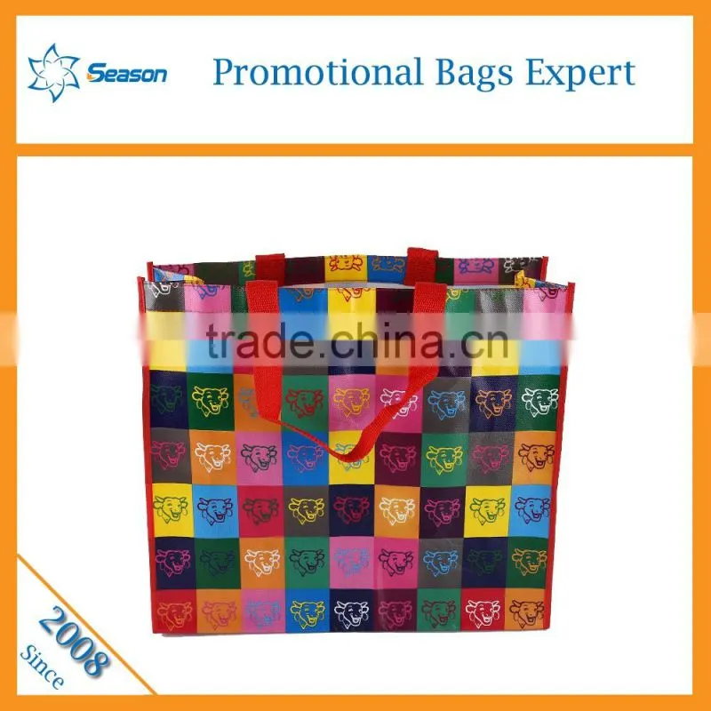 Full Printing tote shopping bag laminated non woven bag