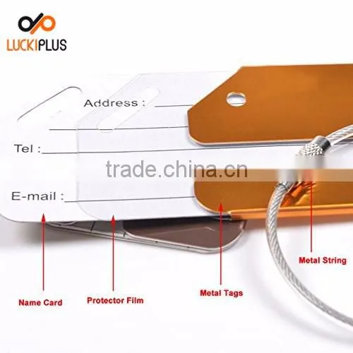 Luckiplus Metal Travel Luggage Tag Suitcase Bag Label Name Card Sliver