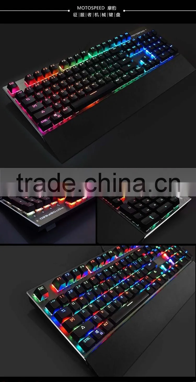 Computer gaming keyboard mechanical RGB metal keyboard with software driver support user-defined functions