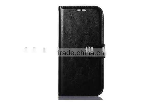 Factory High Quality Crazy Horse Pattern Wallet PC+PU Leather Case for iPhone 6 Plus Case with Photo Frame with card slot