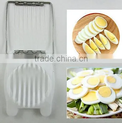Plastic Egg Cutter with Piercer keeps the egg from rolling off