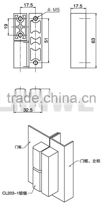 High quality cabinet hardware hinge for industrial cabinet