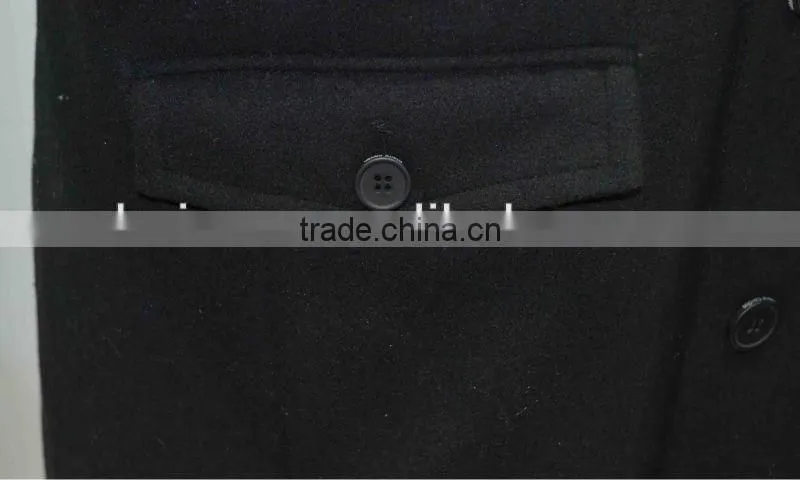 fake fur collar woolen coat for men