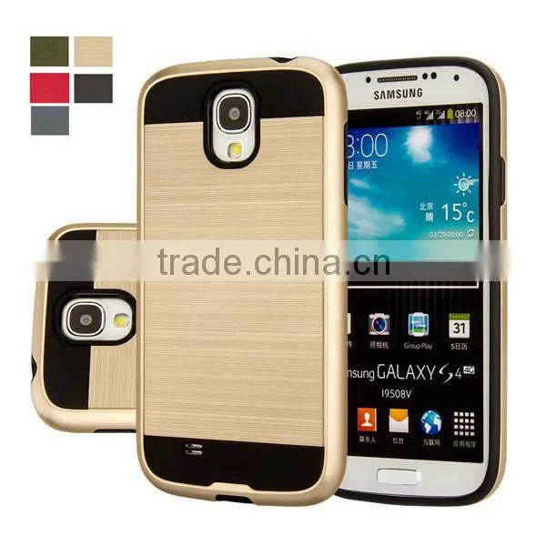 C&T Metal Texture TPU PC Dual Layer Hybrid Protective Case For Samsung Galaxy S4
