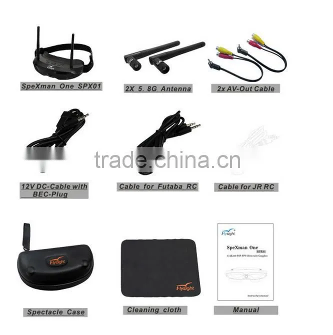 H1431 SPX01 5.8G 32CH Diversity Video Glasses Flysight SpeXman One AIO FPV Goggles