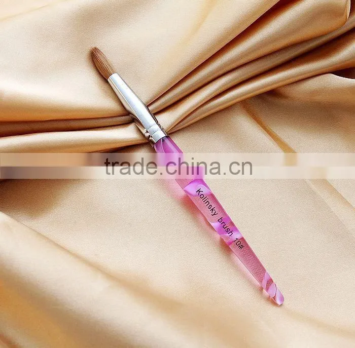 Oval Acrylic Handle Kolinsky Nail Art Brush with Metal nail kolinsky nail art brush