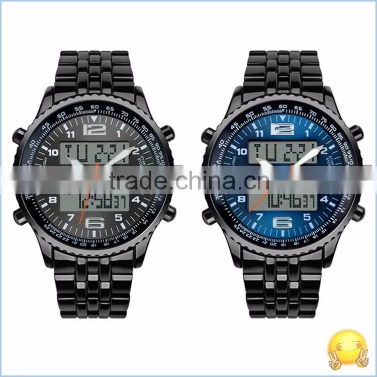 30M Water Resistant skmei New Black Metal Cheap LED Watches For Men