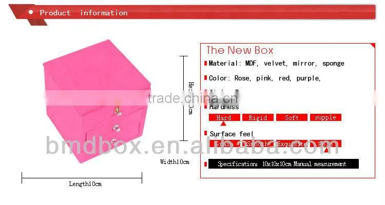 high quality faux suede factory price custom ring box