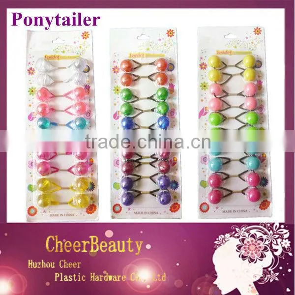Ponytail rubber bands PT016/ponytail holders wholesale/beaded ponytail holder