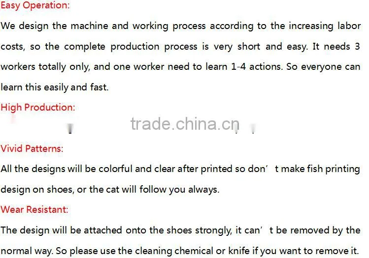 Wonderful transferring print film for girls slipper
