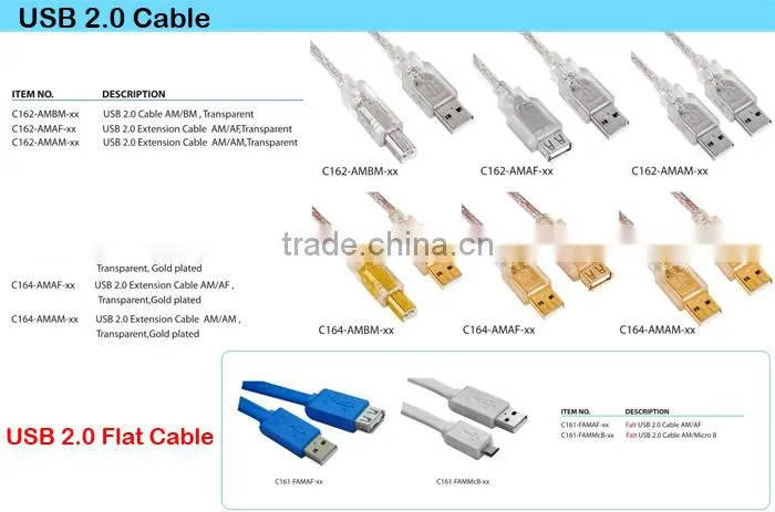 LC Transparent micro usb cable, Best Price usb data cable, High Speed And Quality USB 2.0 Cable AM/AM