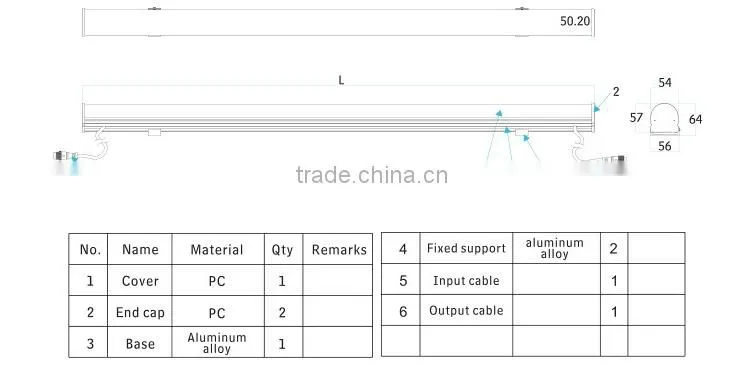 China supplier dmx guardrail tube with diffuser cover and aluminum profile