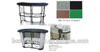 Portable expo promotional exhibition folded curved 2*2 pop up advertising counter