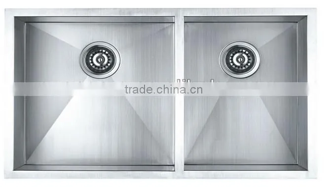 Two Bowls Stainless Steel Commerical Hand Made Kitchen Sink GR-3320