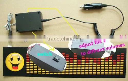 45x11cm Car Sticker Music Rhythm LED Flash Light Lamp Sound Activated Equalizer / car voice-activated music rhythm light