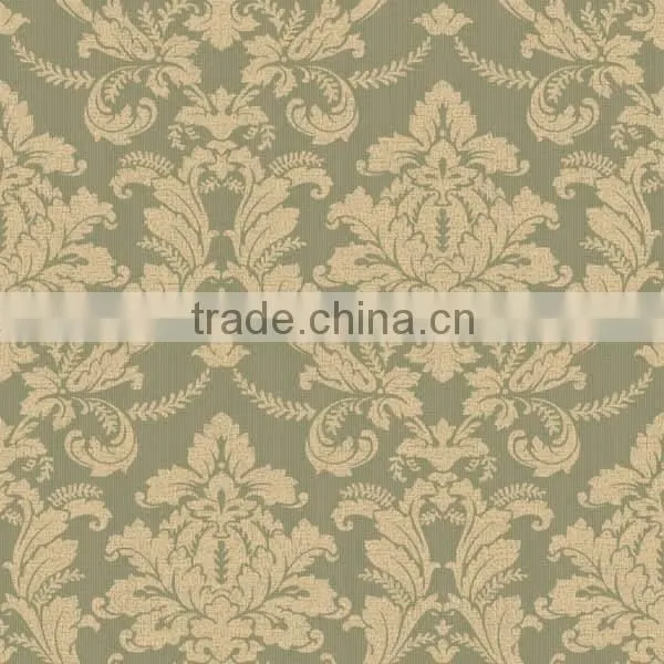 Non-woven green color Flower bedroom wall paper