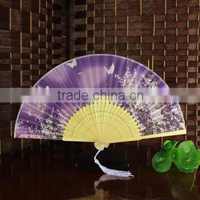 China plastic Hand Fan/Embroidered/ Ladys Silk Dance Fan for Event Party Supplies