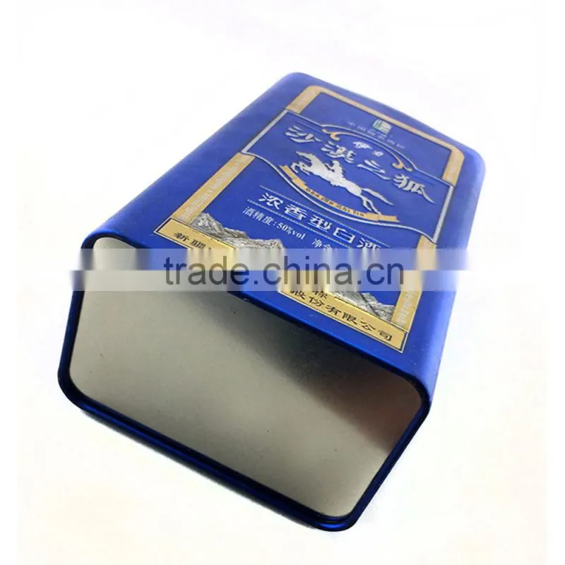 Delicate bottle shaped all types of tin boxes metal wine packaging