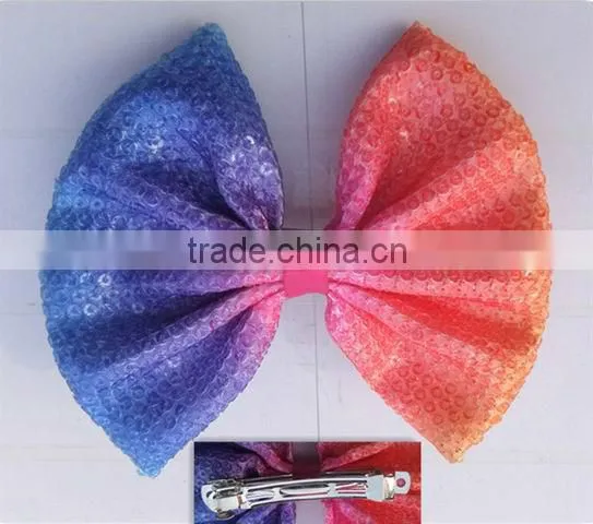 beautiful sequin fabric bow barrette