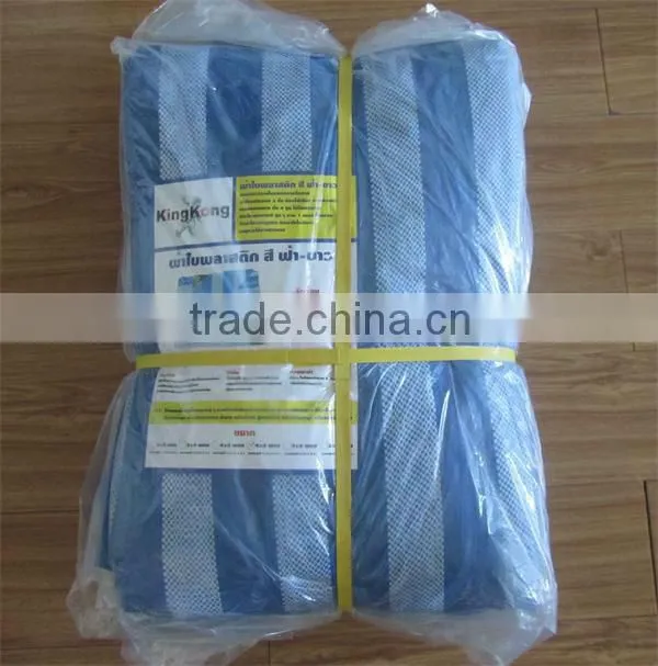 black and white striped color new material pe tarpaulin sheeting 12'ftx15ft