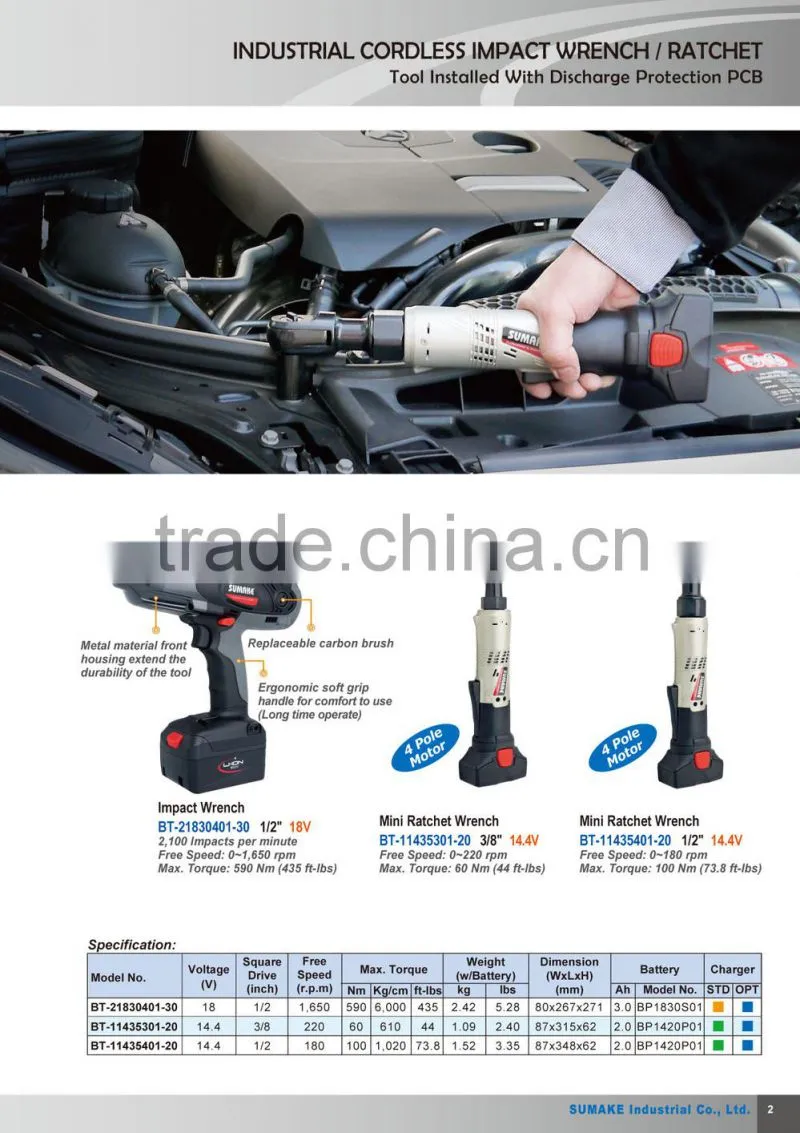 Hot sales Industrial 18V Cordless 1/2" Impact Wrench