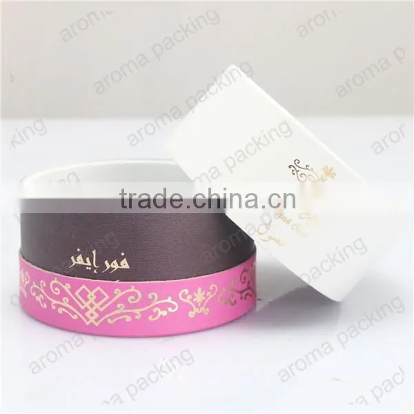 high quality cardboard round shape cosmetic gift set packing box with customer logo