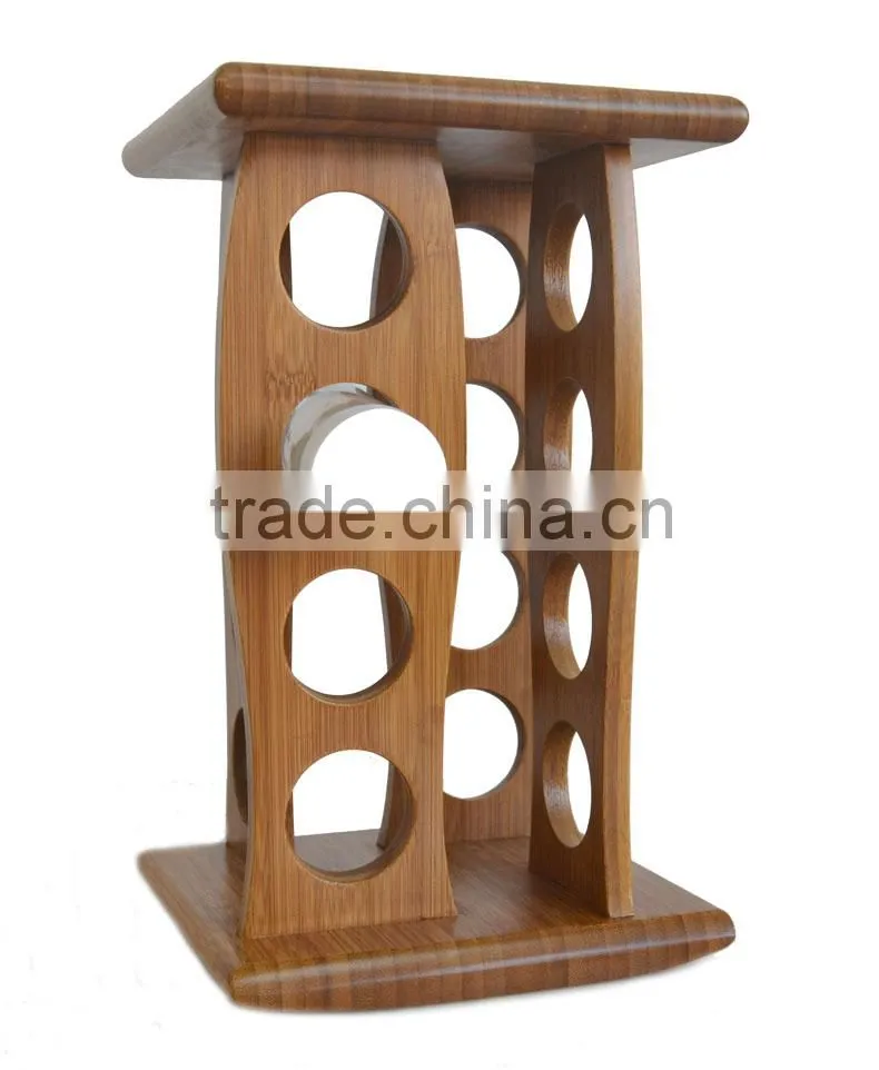 DT016 Paniting Bamboo/Wooden Rotating Kitchen Spice Rack/ Holder for Pepper