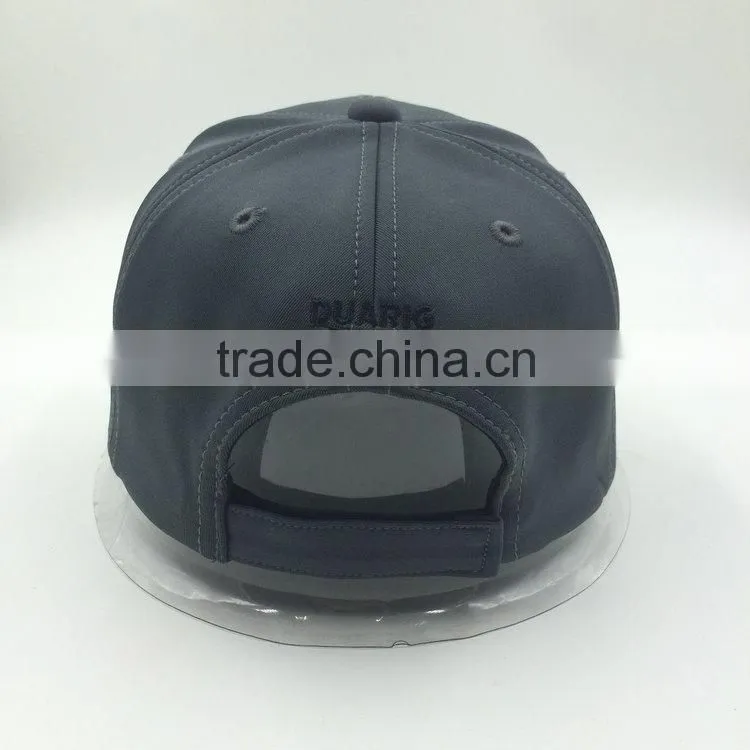 Cutomized rubber print black 5 panel baseball sports cap