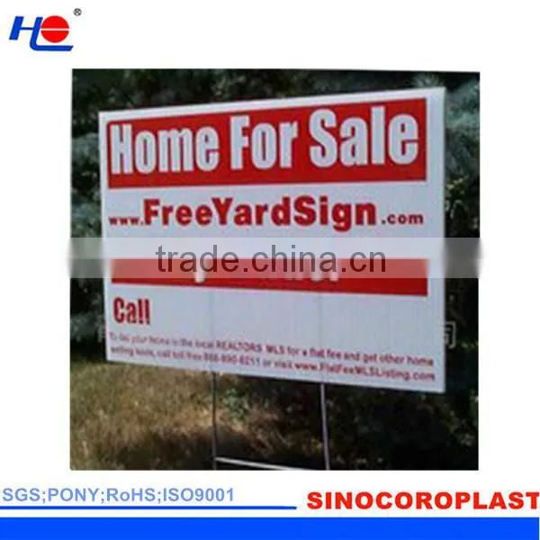 protection pp plastic fluted corona treated signboard