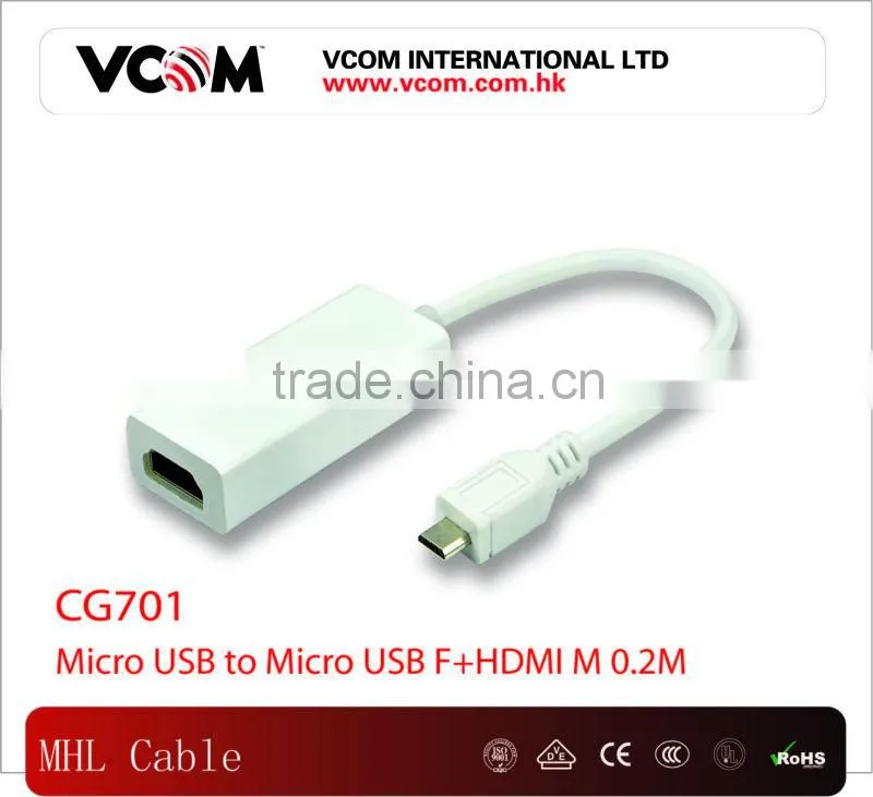 Micro USB to Micro USB F+HDMI MHL Cable For Samsung Galaxy