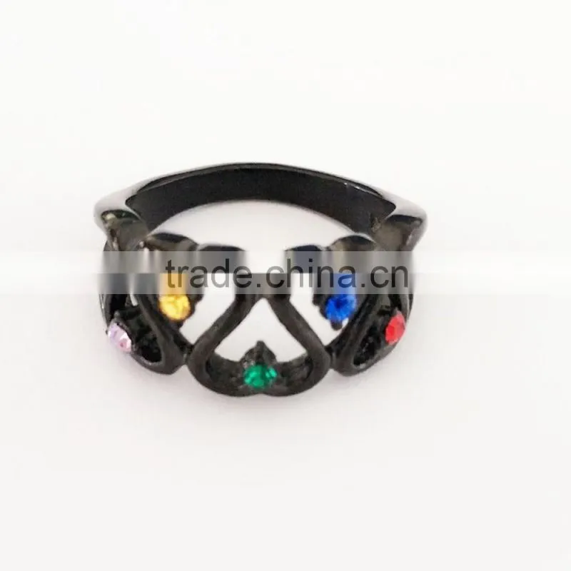 Jingli Jewelry silve color blue evil eyes skull rings for women (HS-113)
