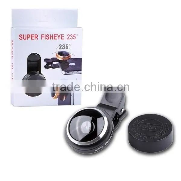 High-end Universal Clip 235 degree Super Fisheye Lens for All Brand Cellphone iPhone 4S 5S 6 Plus Samsung S4