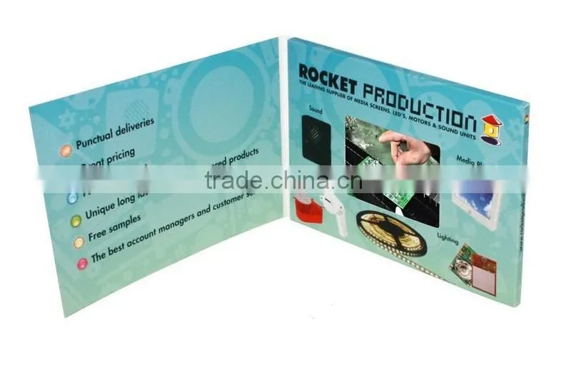 Factory supply 4.3inch business Video card Video brochure Video greeting card for christmas gifts