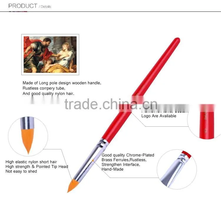 Hot Sale Paintbrush Mini Sable Hair Travel Artist Paint Brush Set Red Handle drawing Brush Round Artist For Acrylic oil Painting