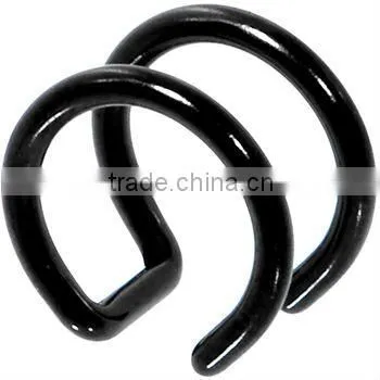 illusion 2-Ring Black Titanium Non Pierced CBR BODY JEWELRY
