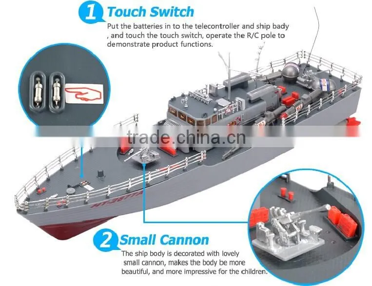 1:115 RC RTR Battleship Radio Control Missile Warship R/C Boat