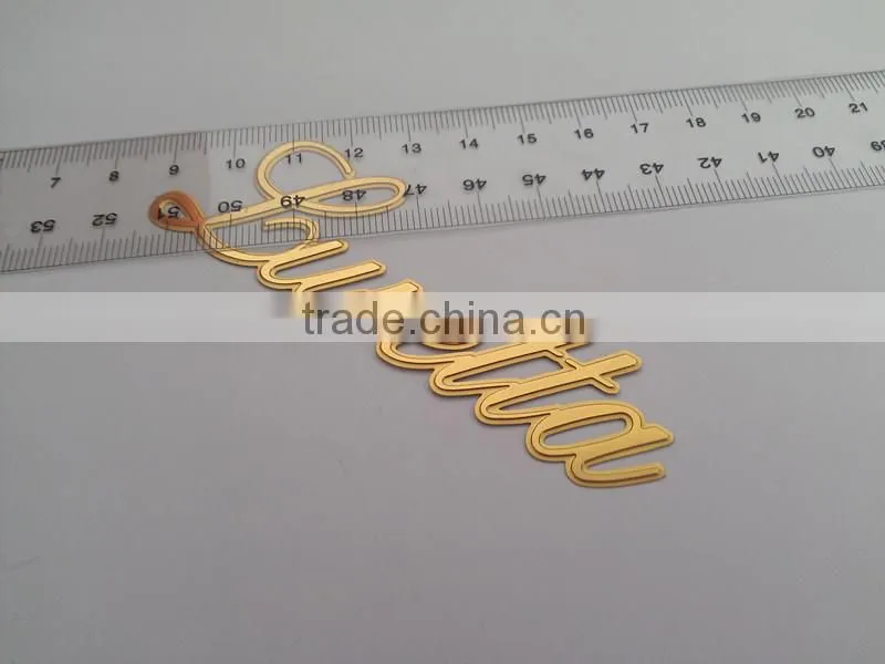 die cutted letter embossed metal stickers