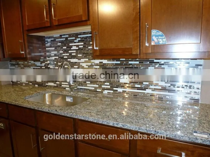 Golden honey slate mosaic and glass mosaic