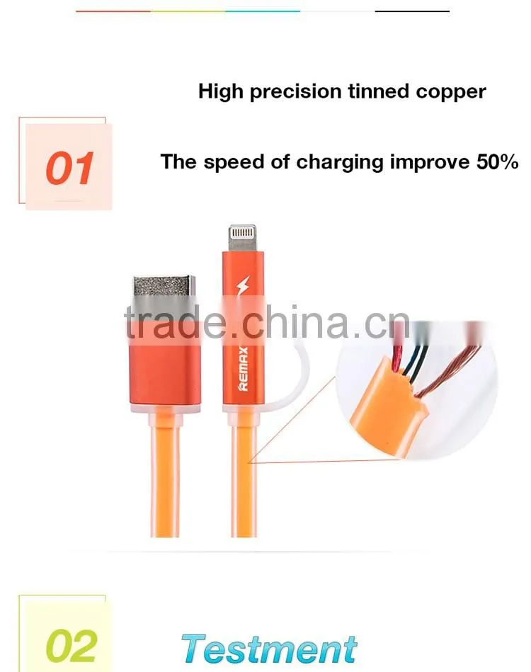 REMAX Aurora 2 in 1 micro USB data Cable for android mobile phone