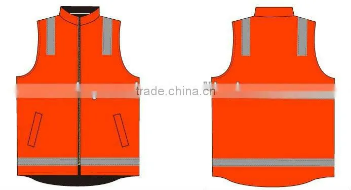 hi-vis waterproof workwear reflective safety Jacket with pockets and zip
