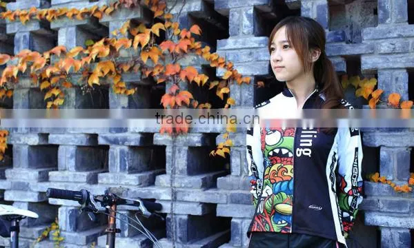 high performance themal fleece cathe autumn colorful women long custome sublimationcycling jersey wear