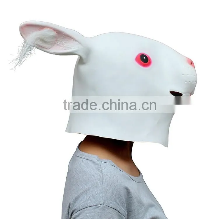 halloween props lovely Female head rubber rabbit Mask