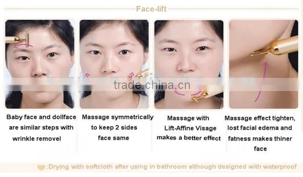 2014 newest 24k gold facial beauty bar for face lifting/skin tigening
